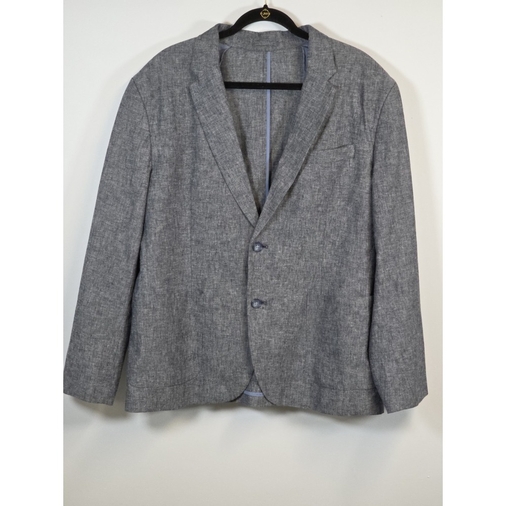 Old Navy Mens Linen Blend XL Blazer Unstructured Sport Coat Business Blue/Gray